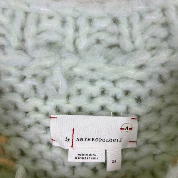 Anthropologie Jojo Multicolored Chunky Knit Oversized Wool Blend Sweater XS - Picture 7 of 9